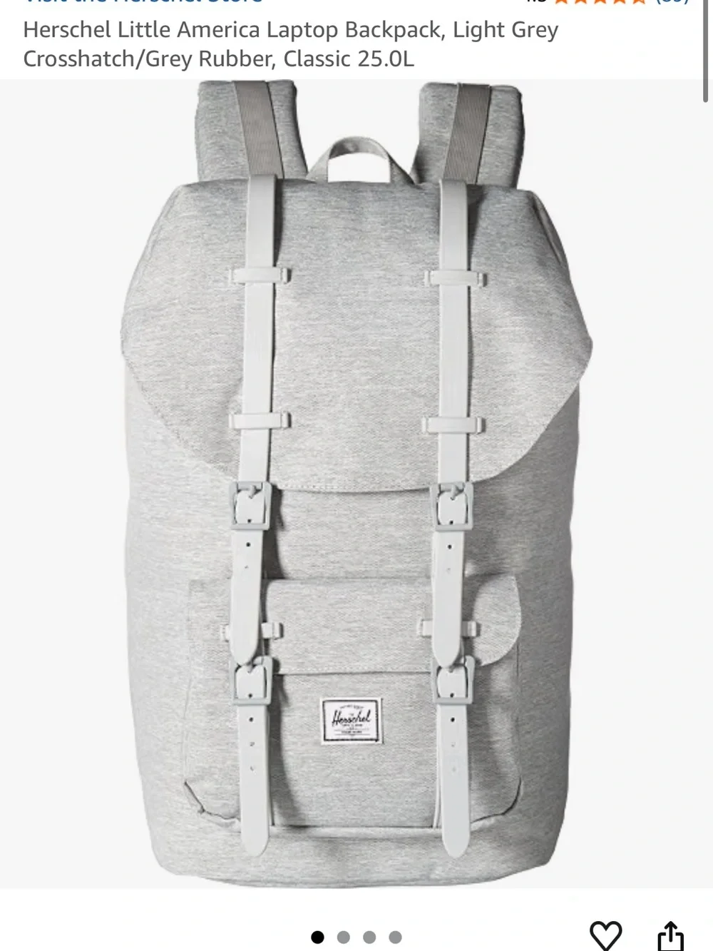 Herschel Supply Company Light Gray Classic Backpack - little America